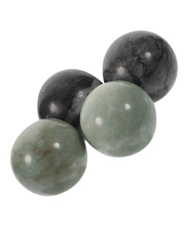 Anneomas 2 sets of spherical weights Weights to tighten Chinese health Baoding-ball Black Baoding Chinese massage of the round planet metal Baoding meditation marble fitness