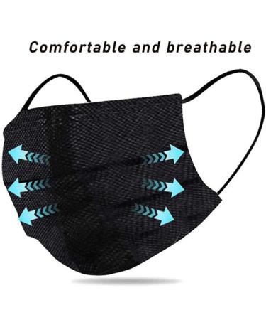 Kids Disposable Black Face Masks - 50 Pcs for Ages 4-12 | Breathable & Safe Toddler Masks - Buy Online on GoSupps.com