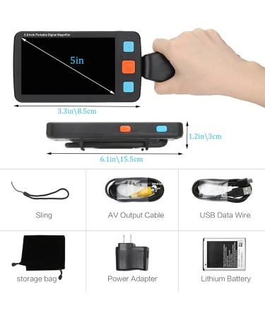 Handheld Digital Video Magnifying Glass 5.0 inches 5 inches 800*480 Screen Portable e-Reader 4 32 Times Magnifying Glass with LCD Display Suitable for Myopia Visually impaired People - Buy Online on GoSupps.com