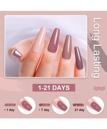 INPING Gel Polish Nude 10 Colors Set | UV Nail Polish for French Manicure | Natural Nude, Pink, Beige, Brown, Red, Gold Glitter | Soak Off UV/LED - Buy Online on GoSupps.com