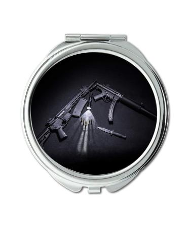 Mirror Travel Mirror gun america Round Mirror ammunition assault rifles black pocket mirror portable mirror