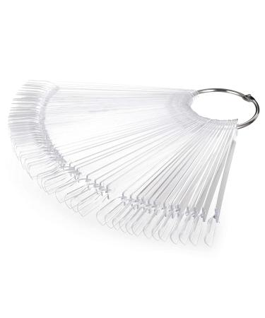 Hedume 12 Set Clear Nail Swatches Sticks - 600 Tips with Split Ring Holder | Transparent Fan-shaped Nail Art Tips for Display and DIY - Buy Online on GoSupps.com