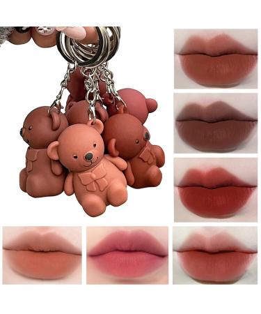 6Pcs Bear Keychain Lipstick Set | Velvet Matte & Waterproof | Long Lasting Lip Gloss | Moisturizing Lip Stain | Cute Bear Beauty Makeup - 6 PCS - Buy Online on GoSupps.com