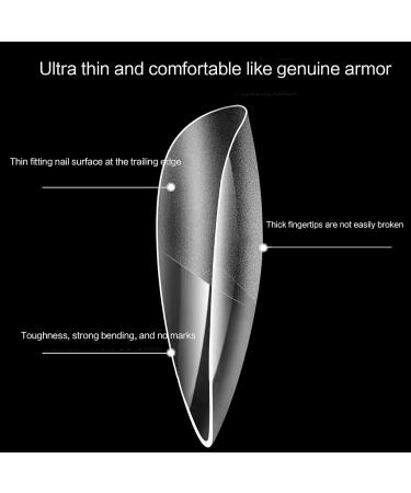 FEIlei Long Coffin Fakes Nail Tips Acrylic Press on Nails Clear Artificial False Nails - Buy Online on GoSupps.com