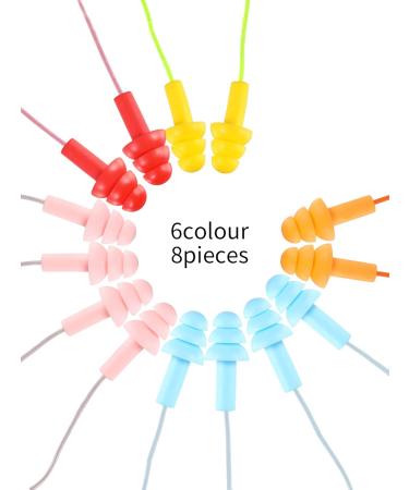 Honoson Tree Shape Silicone Waterproof Earplugs - Reusable Cord-Bound Earplugs for Sleeping & Swimming (8 Pieces Color Set 1) - International Shipping Available - Buy Online on GoSupps.com
