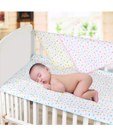 Eco-Friendly Waterproof Baby Mattress Pad - Breathable Reusable 50x70 cm (3-Pack) in Pink Blue Yellow - Buy Online on GoSupps.com