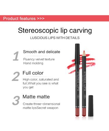 Italia Deluxe Ultra Fine Lip Liner Set - Pack of 12 | Long-lasting and Precise Application - Buy Online on GoSupps.com