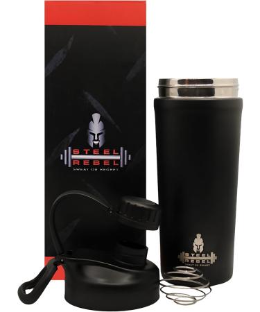 Steel Rebel 900ml Insulated Protein Shaker - Stainless Steel BPA-Free Durable & Stylish for Sports & Fitness - Buy Online on GoSupps.com