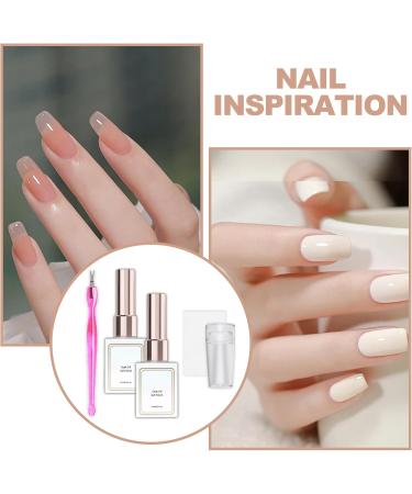 French Manicure Kit French Manicure Gel Polish Kit White Nail Polish French Tip French Manicure Gel Set with Nail Stamping Kit Soak Off UV/LED French Manicure Gift Set for Women Girl (Pink+Nude) - Buy Online on GoSupps.com