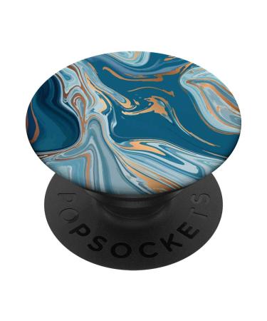 Ink Marbled Pop Mount Socket Green Navy Blue Watercolor PopSockets PopGrip: Swappable Grip for Phones & Tablets Black