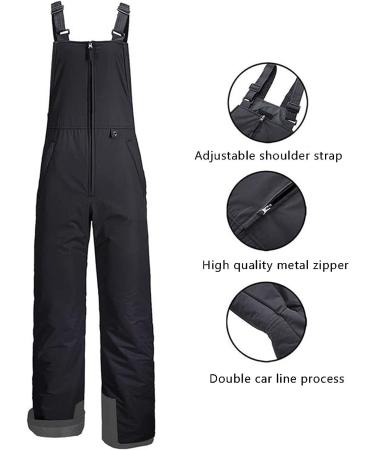 Juaugusep Waterproof Insulated Snow Bib Overalls Women's Ski Pants | Black Medium - Buy Online on GoSupps.com