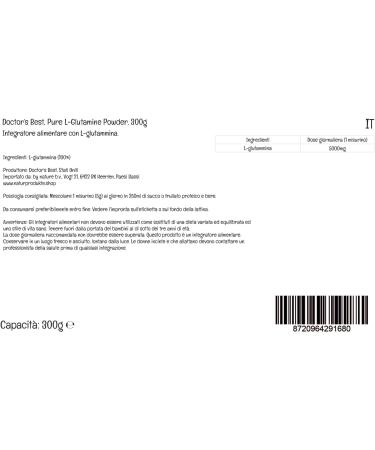 Doctor's Best L-Glutamine Powder 300g - Vegan, Highly Dosed Amino Acid - Lab-Tested, Gluten-Free, Soy-Free - Vegetarian, Non-GMO - Buy Online on GoSupps.com