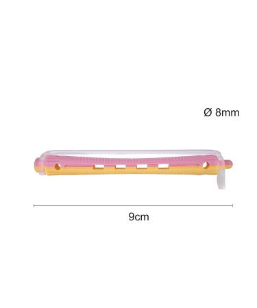 Poniks Constant Waves Wickler - 8mm Curly Winder for Permanent Waves - 12 Cold Well Winders with Tour Rubber Bags - Pink & Yellow - Buy Online on GoSupps.com