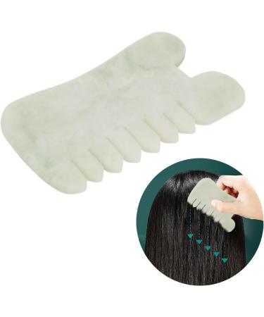 Verdant Touch Meridians Massage Comb - Jadestone Gua Sha Tool for Pain Relief & Head Relaxation | Ergonomic Design | International Shipping - Buy Online on GoSupps.com