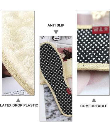 Heallily Womens Fluffy Slippers 2 Pairs Sheepskin Insoles - Cozy Winter Wool Fur Inserts for Shoes, Boots, Slippers - Beige 36 - Buy Online on GoSupps.com