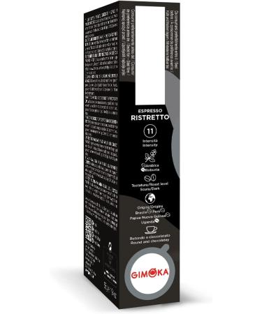  Gimoka Gimoka - Compatible For Nespresso - Aluminium Capsules - 100 Capsules - RISTRETTO Flavour - Intensity 11 - Made In Italy - Buy Online on GoSupps.com
