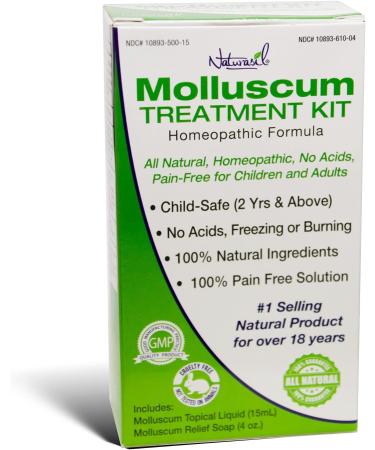 Naturasil Molluscum Treatment Kit - All Natural Homeopathic Solution | Pain-Free for Children and Adults | Made in USA | Includes Topical Liquid & Sulfur Lavender Soap - Buy Online on GoSupps.com