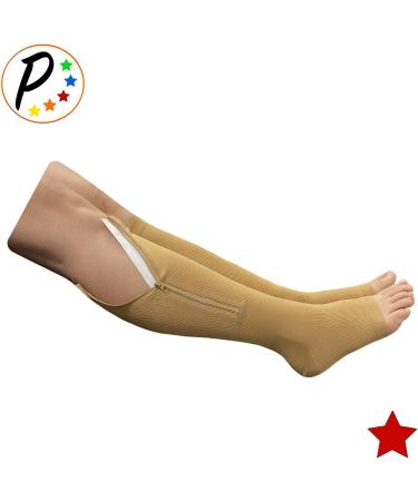 Original Open Toe Compression Zipper Socks 20-30 mmHg for Optimal Circulation Beige S/M | International Shipping Available - Buy Online on GoSupps.com