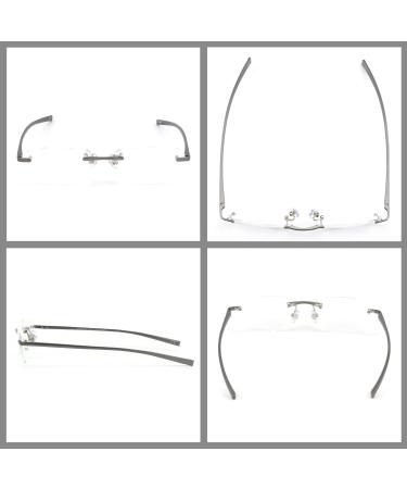 CGID Frameless Reading Glasses | Aluminum-Magnesium Alloy | Diopters +2.5 | Stylish Reading Aid with Case - Buy Online on GoSupps.com