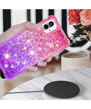 Buy Tivenfezk Nadoli Glitter Liquid Case for iPhone 15 Pro Max - Silicone Shockproof Gradient Shell in Pink & Purple | International Shipping - Buy Online on GoSupps.com