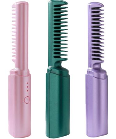 Cordless Hair Straightener Brush - Portable USB Rechargeable Hot Comb for Women Mini & Lightweight with 3 Adjustable Temperatures | Buy Online Internationally - Buy Online on GoSupps.com