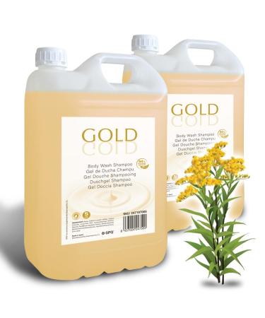 GPQ GESPROQUIMIA SL GPQ Amenities Hotel 2in1 golden gelshampoo 2 bottles x 5 l 94 natural with conditioner without parabens hotel rural house holiday home B & B produced in Spain sweet 5 l Paquete de 2