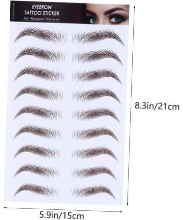 Mipcase 5pcs Eyebrow Stickers Eyebrow Tattoos Temporary False Eyebrows Cosmetics Water Proof Makeup 6d 21x15cm Brown - Buy Online on GoSupps.com
