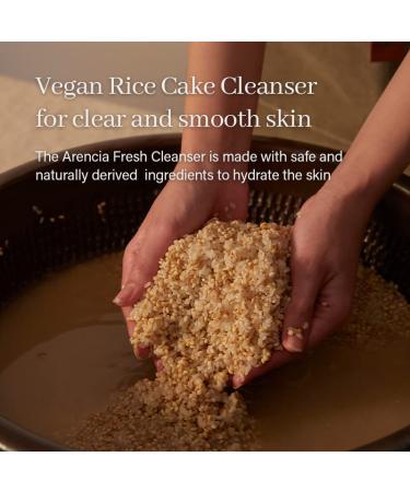 ARENCIA Green Rice Cake Cleanser 4.23oz - Moisturizing & Brightening with Rice Water, Rice Powder & Green Tea - Natural Vegan Korean Mochi Cleanser - Buy Online on GoSupps.com