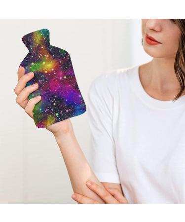 Colorful Starry Sky Hot Water Bottle with Plush Cover - Hand Warmer for Adults & Kids (26.5x15.3cm) | International Shipping Available - Buy Online on GoSupps.com