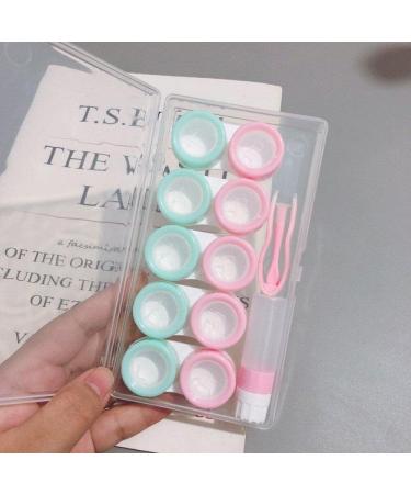 5 Couples Travel Contact Lens Cases - Stylish Eye Lens Box in Pink & Green for Women - Buy Online on GoSupps.com