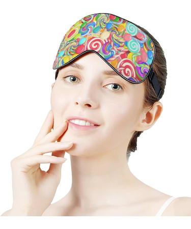 Colorful Sweet Candy Sleep Mask for Women | Adjustable Eye Shade Cover with Elastic Strap - Perfect for Travel & Relaxation - Buy Online on GoSupps.com