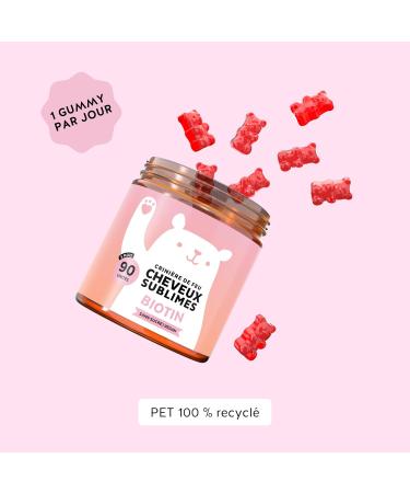 Crini re de Feu Cheveux Sublimes - Gummies Biotine Formule Renforc e 10 000 g de Biotine Zinc Vitamines B6 C E et Iode 90 pi ces (3 Mois) V gan Sans Sucre Bears with Benefits 90 gummies - 3 mois - Buy Online on GoSupps.com