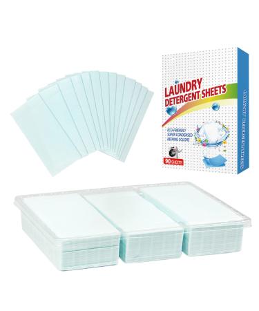 Detergent Capsules Tablets Washing Detergent Sheet Deep Stain Removal Laundry Detergent Sheet Strip Laundry Soap Sheet for Home Travel 90PCS