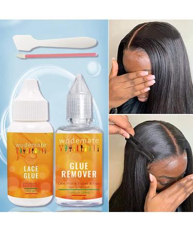 Lace Wig Glue Strong Hold&Glue Remover Kit for Front Lace Wig 1.3Oz Hair Systems Invisible Bonding Adhesive Waterproof and Oil-Resistant for Hairpiece Closure Frontal Toupee Systems (transparent) - Buy Online on GoSupps.com