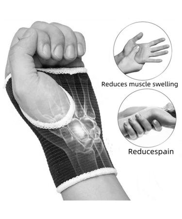 JUSDIQIR Palm Brace Wrist Support Sleeves (1 Pair) - Everyday Use Compression Carpal Tunnel Brace for Wrist Pain Relief - Fitness & Sports Gloves for Men and Women (Black) - Buy Online on GoSupps.com