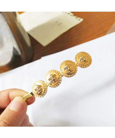 Yalice Gold Coin Bobby Pins Barrettes - Wedding Hair Accessories 2Pcs for Women & Girls - Buy Online on GoSupps.com