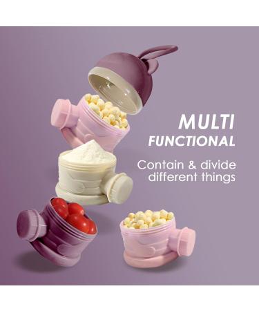LAPONO Milk Powder Dispenser | Portable 4-Layer Baby Formula Storage Container | BPA-Free Stackable Pots 240ml | Non-Spill Snack/Food/Fruit Box for Infant Toddler Travel - Pink - Buy Online on GoSupps.com