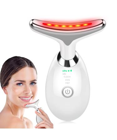 Anti Wrinkles Face Massager 7 Color Anti-Aging Facial Neck Eye Device for Women and Man (White 7 Color)