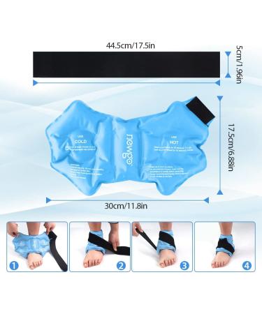Newgo Ankle Ice Bag for Pain Relief | Reusable Hot Cold Therapy Gel | Ice Pack for Foot Injuries Ankle Swelling & Sprains | Light Blue - Buy Online on GoSupps.com