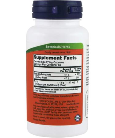 Now Foods Fo-Ti Ho Shou Wu 560 mg - 100 Veg Capsules | Natural Herbal Supplement - Buy Online on GoSupps.com