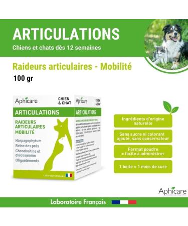 Aphicare - Joint - Flexibility and mobility - Powder 100 GR -Harpagophytum - Chondroitin - Glucosamine - Made in France - Buy Online on GoSupps.com