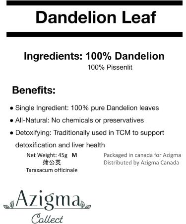 Dried Dandelion Leaves ( ) Loose Dandelion Tea Taraxacum Officinale Dried Dandelion Leaves for Brewing Traditional Tea Ingredient 45g - Buy Online on GoSupps.com