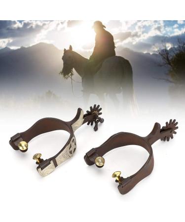 Horse Spurs Low Carbon Steel Horse Boot Spurs Decoration West Cowboy Style Horse Spurs for Riding - Buy Online on GoSupps.com