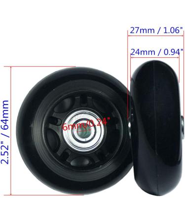 YongXuan 64mm Mute Inline Skate Replacement Wheels Kit for Luggage Suitcase - Wear-Resistant Outdoor Wheels - Buy Online on GoSupps.com