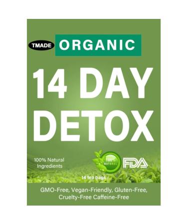 TMADE Detox Colon Cleanse - Teatox Tea Flat Body Tummy Digestion Metabolism Belly Relief Caffeine-Free Non-GMO 100% Herbal 14-Tea Bags in Kraft Bag