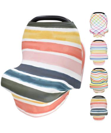 Ruiqas Nursing Cover - Stretchy Rainbow Breastfeeding & Infant Stroller Canopy for Newborns - Buy Online on GoSupps.com