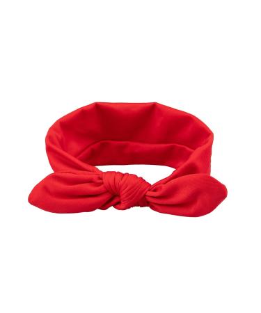 ORYOUGO Headbands Fashion Elastic Head Wrap Stretchy Moisture Solid Color Criss Hairband for Girls Turban Knotted Rabbit Hair Band Headband Red