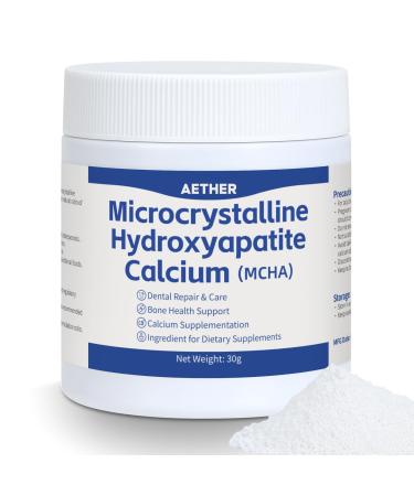 Microcrystalline Hydroxyapatite (MCHA) Powder Non-Nano Natural Calcium Phosphate Bovine-Derived Raw Ingredient Fine Powder for Formulation & DIY Use 1.06 oz (30g)