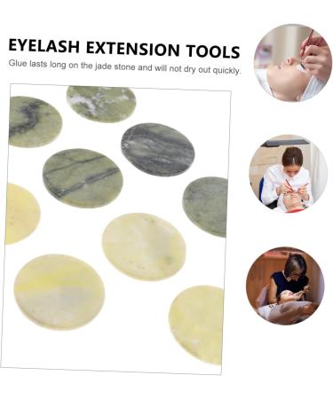 Lot De 10 Coussins D'extension De Cils En Pierre De Jade Verte Surface Lisse Et Ronde Pour Usage Professionnel Extensions De Cils Accessoires De Maquillage Doux Et R utilisables - Buy Online on GoSupps.com