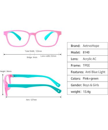 AetrvoHope Blue Light Blocking Glasses for Kids Children's Computer Glasses for Age 4-13 Unbreakable Frame Anti-Blue Ray Glasses With Case Anti UV400 & Eyestrain Pink - Buy Online on GoSupps.com